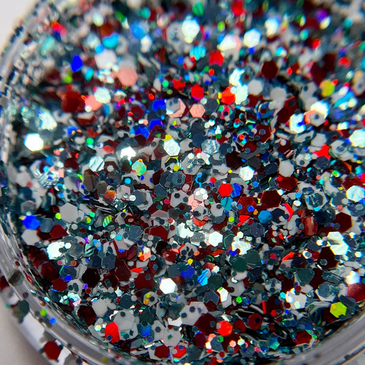 Glitter mix in jar.