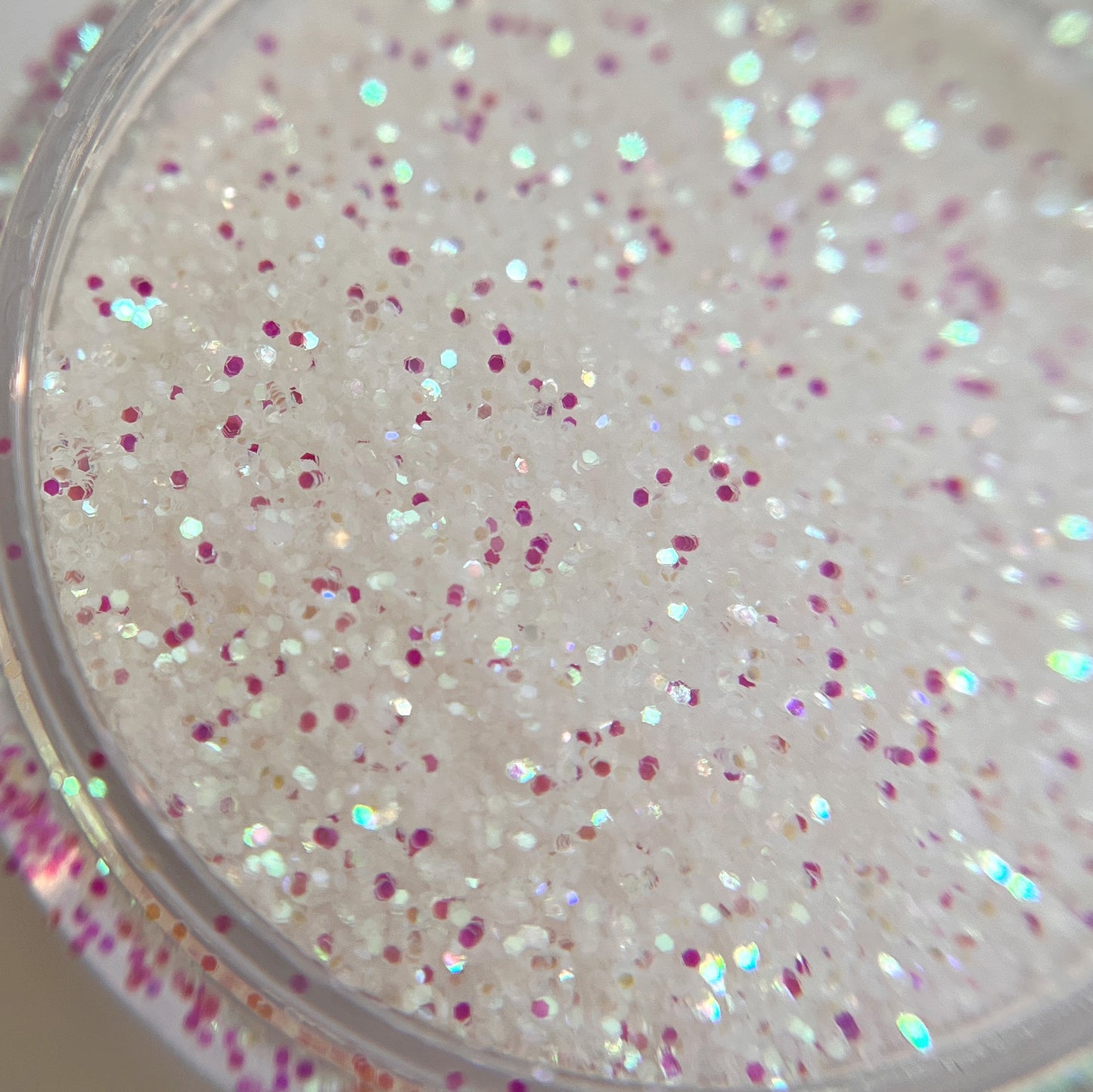 Close up of glitter in jar.