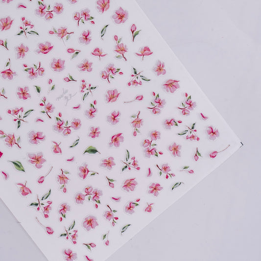 Blush Floral Nail Stickers
