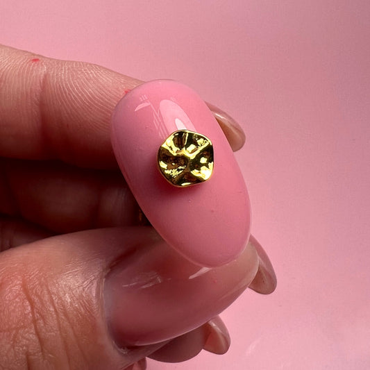 Gold Nugget Round Charm