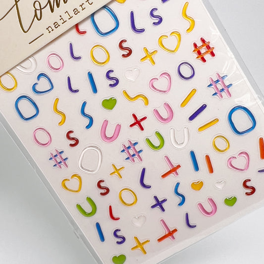 Multicolor jelly texture nail stickers
