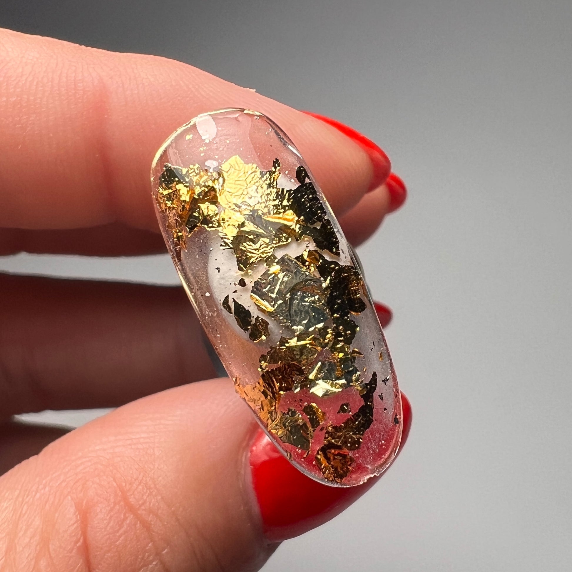 Cool and warm gold combination foil flakes for nail art. 