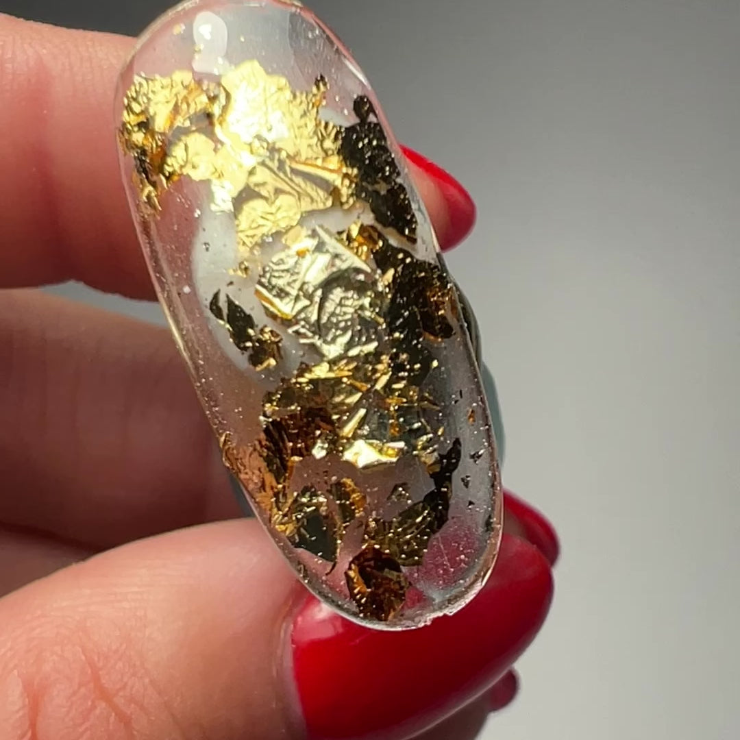 Cool and warm gold combination foil flakes for nail art. 
