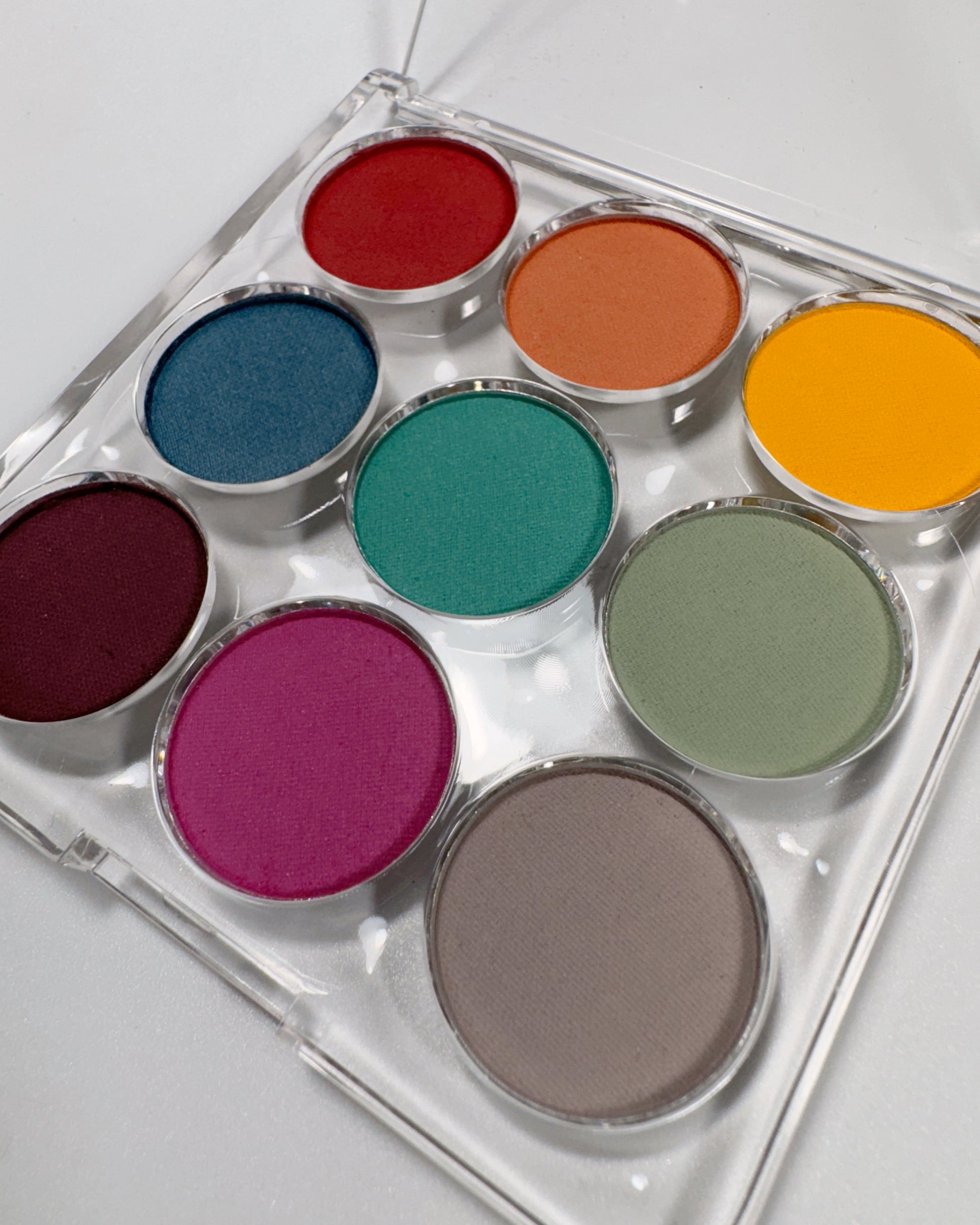 Close up of gradient palette on white background 