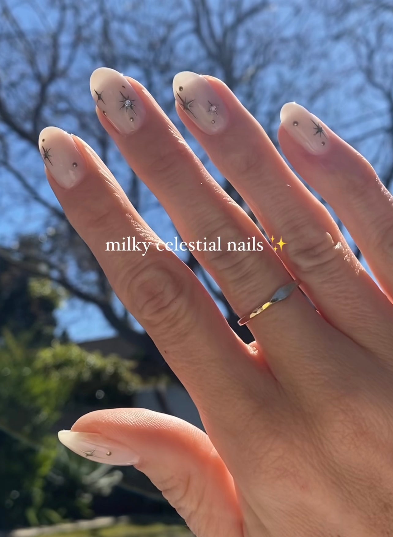 Nail art example on hand. 